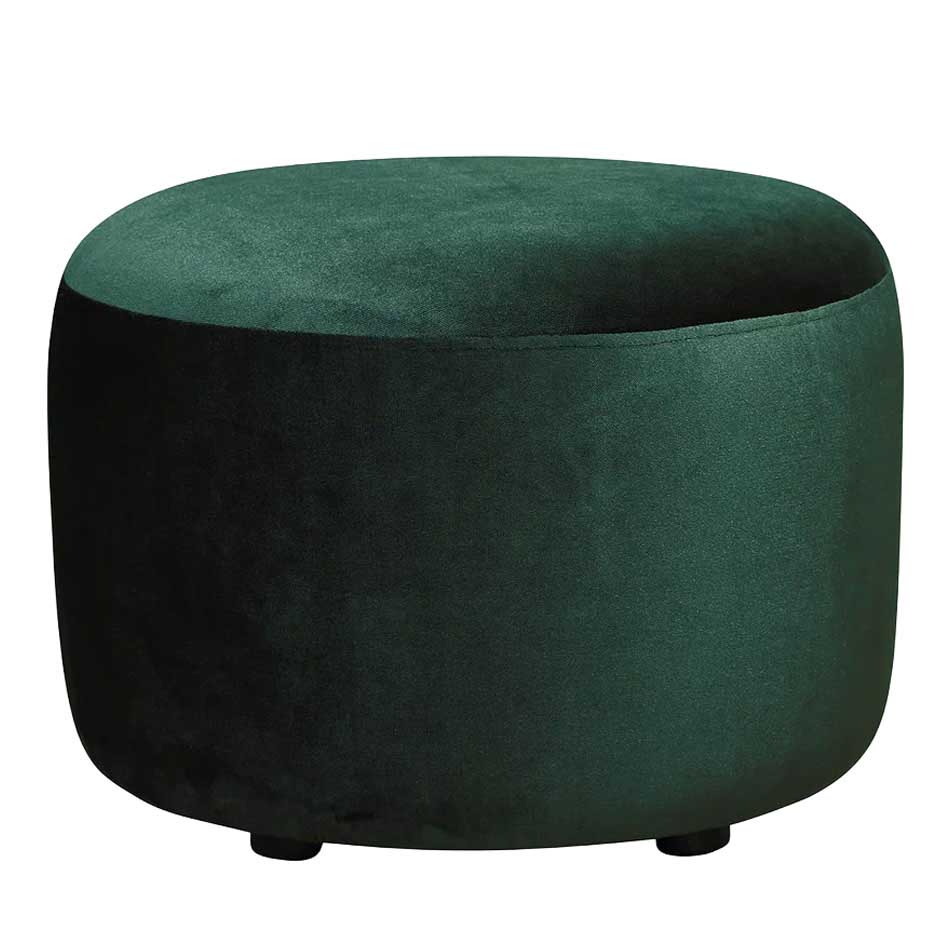 The Estella Ottoman - Velvet Deep Sea Green